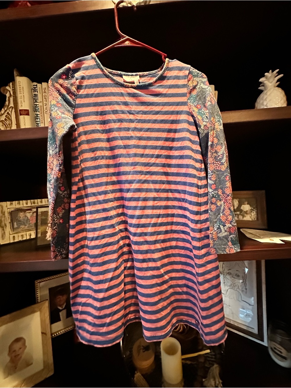 Matilda Jane 435 Pink and Blue Striped Long Sleeve Dress